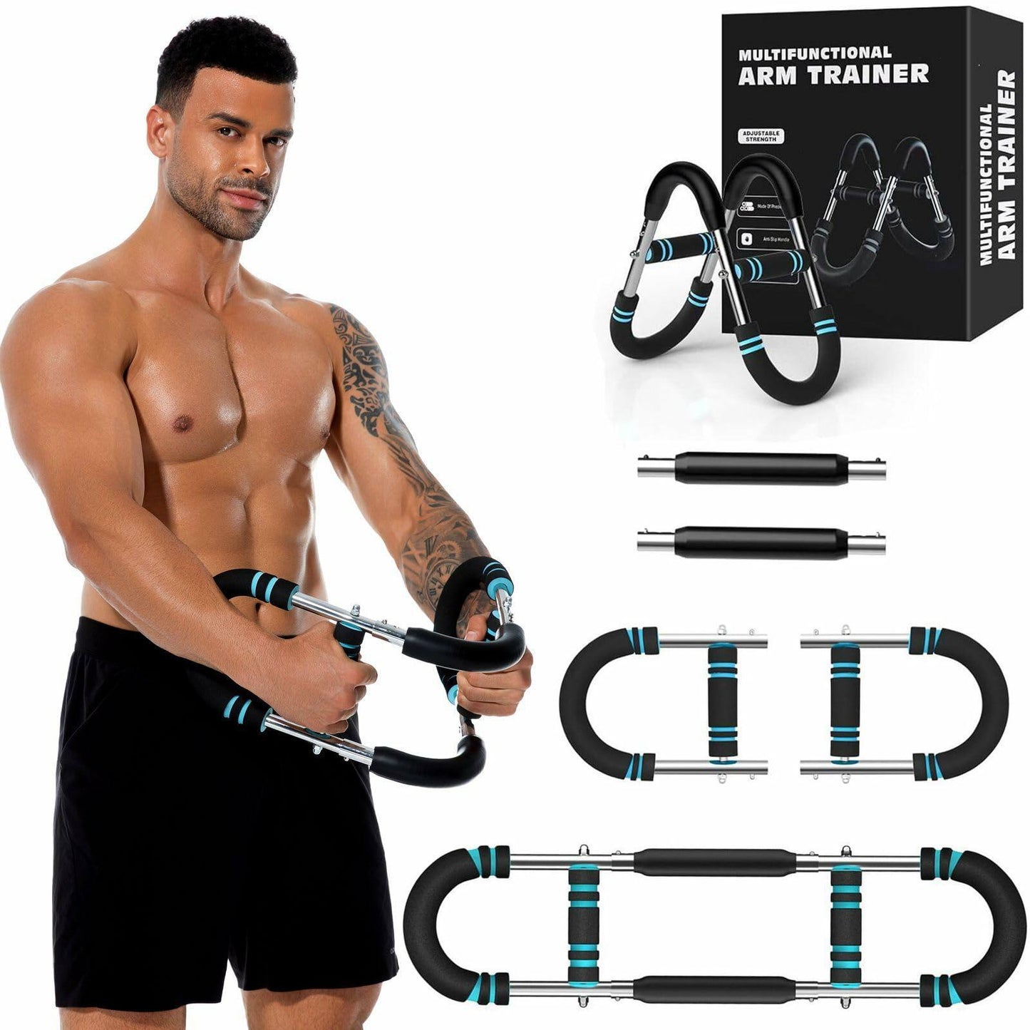 Cotftr Twister Arm Trainer Adjustable Chest Workout Equipment Blue 20-60lb