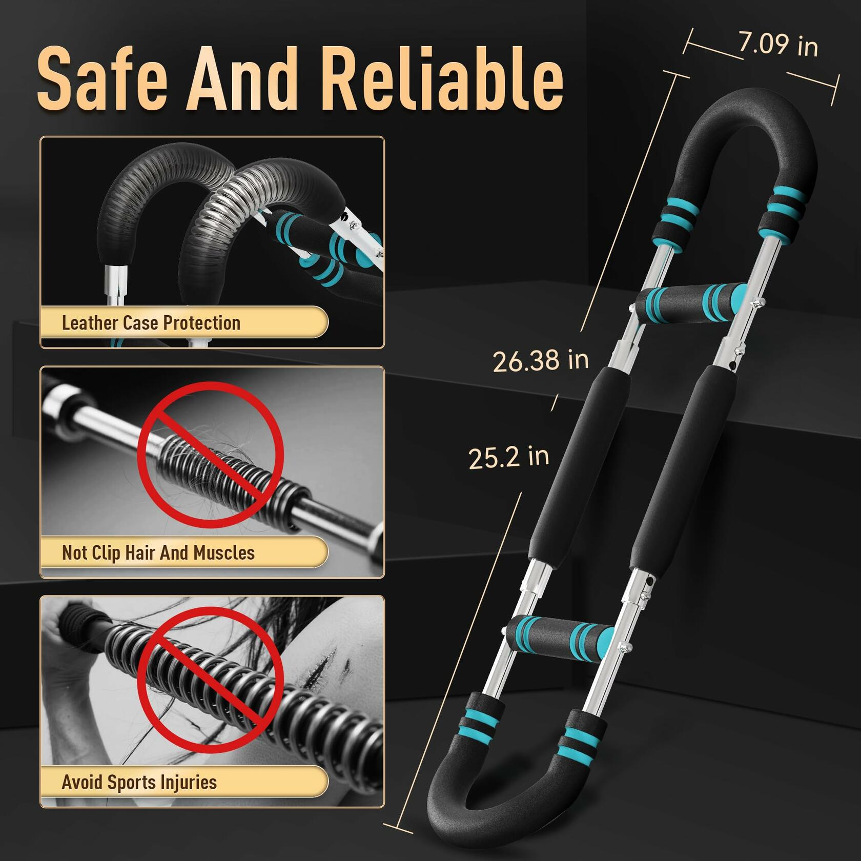 BESTOKAY Twister Arm Trainer Adjustable Resistance 70-90LBS Blue 2-Level