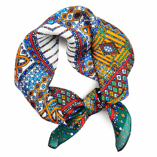 MONGGIL Satin Silky Scarf Pattern Print Neck Scarf Lightweight 27x27 inches