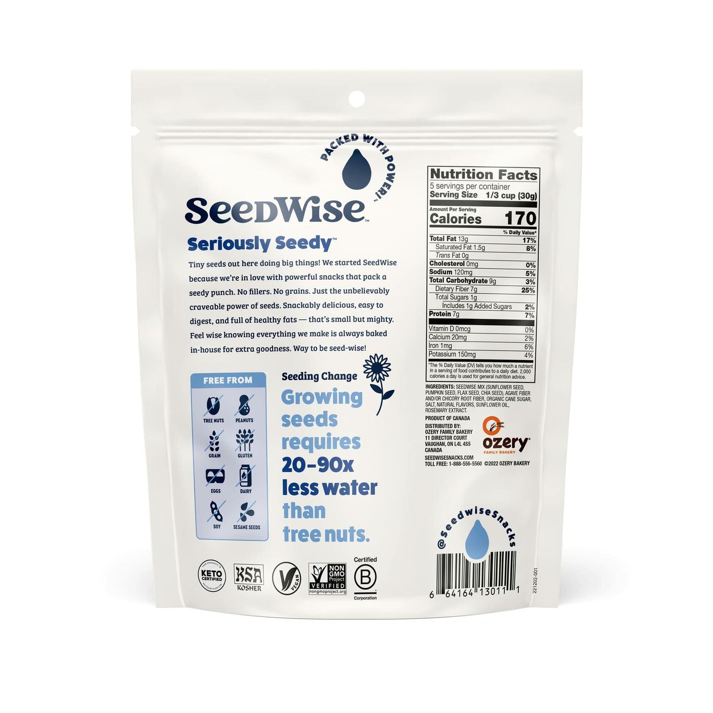 BestBy04/25 Ozery Bakery Super Seed Crunch Clusters Sweet Salty Vegan Keto 5.3oz