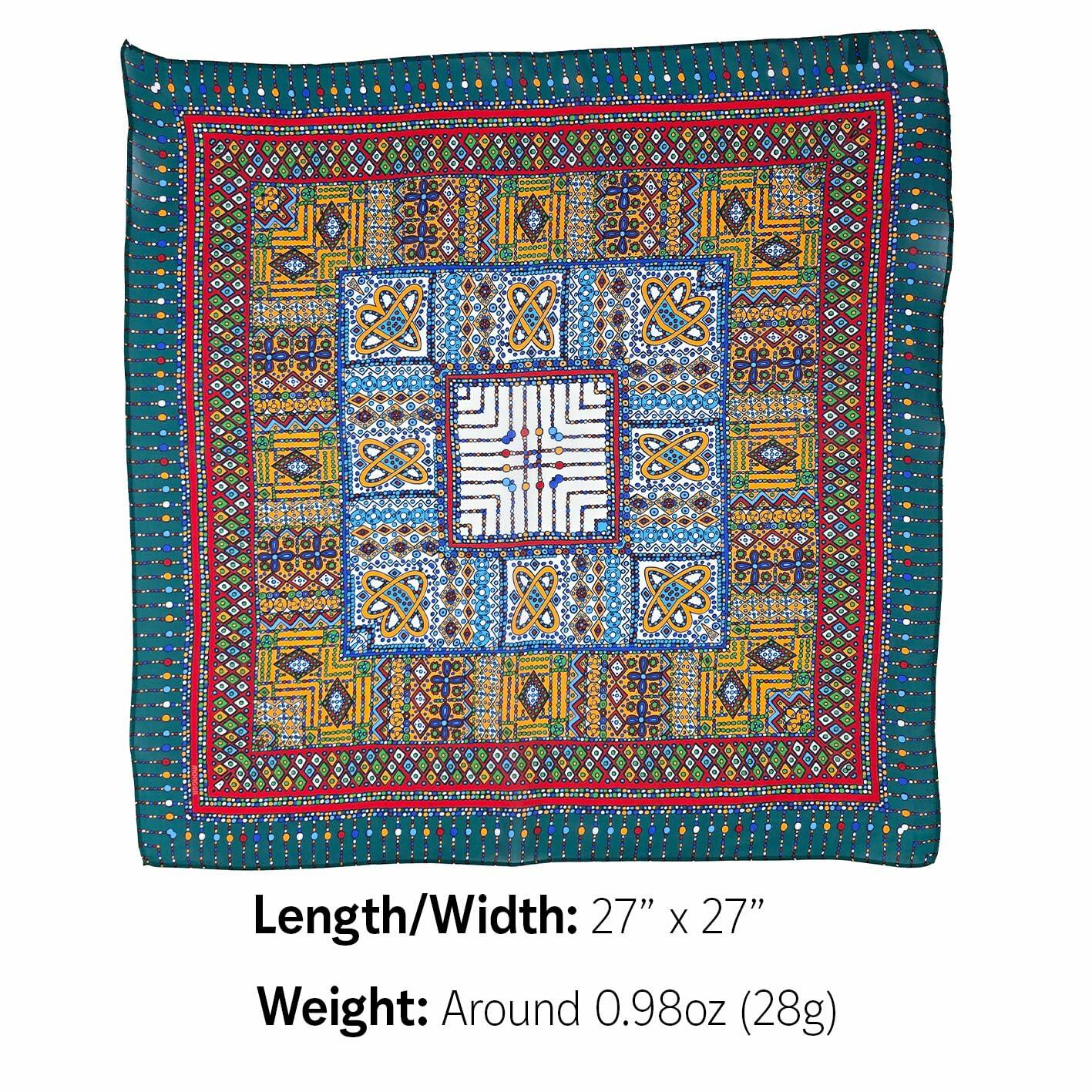 MONGGIL Satin Silky Scarf Pattern Print Neck Scarf Lightweight 27x27 inches