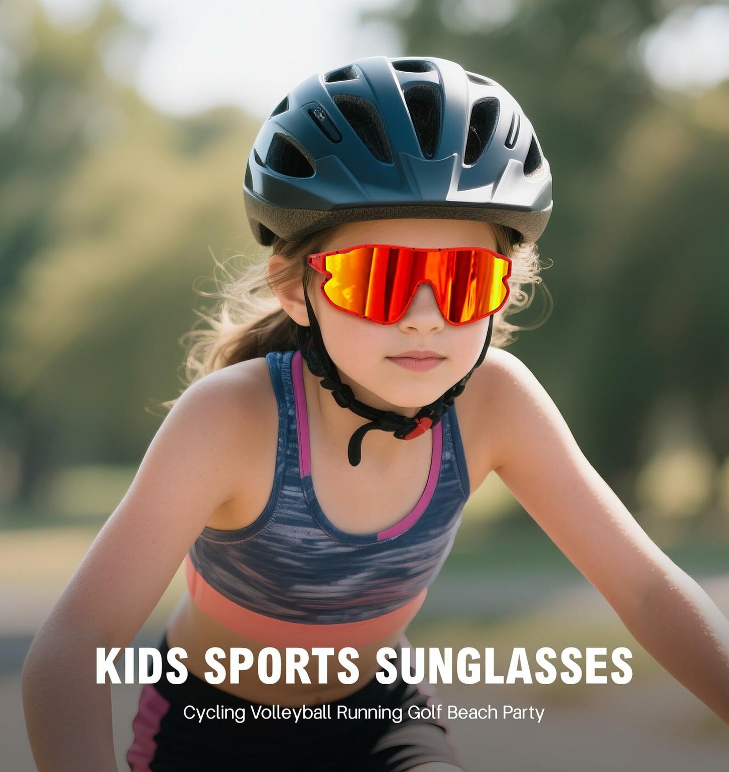 MARIDA Kids Sunglasses UV400 Sports Cycling Baseball Red Size 10-16