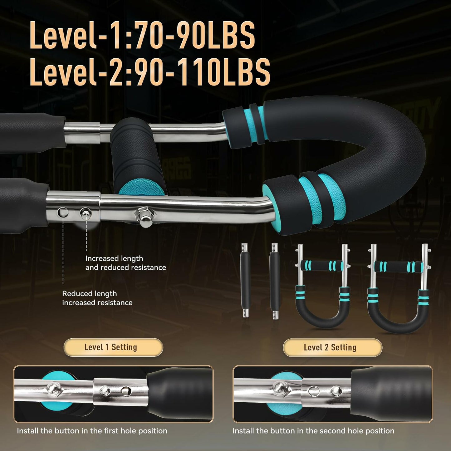 BESTOKAY Twister Arm Trainer Adjustable Resistance 70-90LBS Blue 2-Level