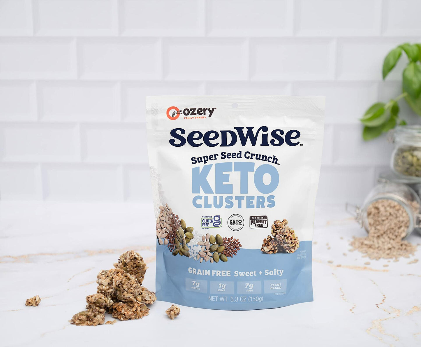 BestBy04/25 Ozery Bakery Super Seed Crunch Clusters Sweet Salty Vegan Keto 5.3oz