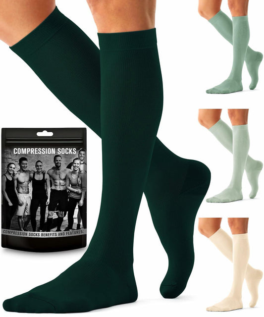 Bluemaple Compression Socks 4 Pairs Circulation Support Running Athletic