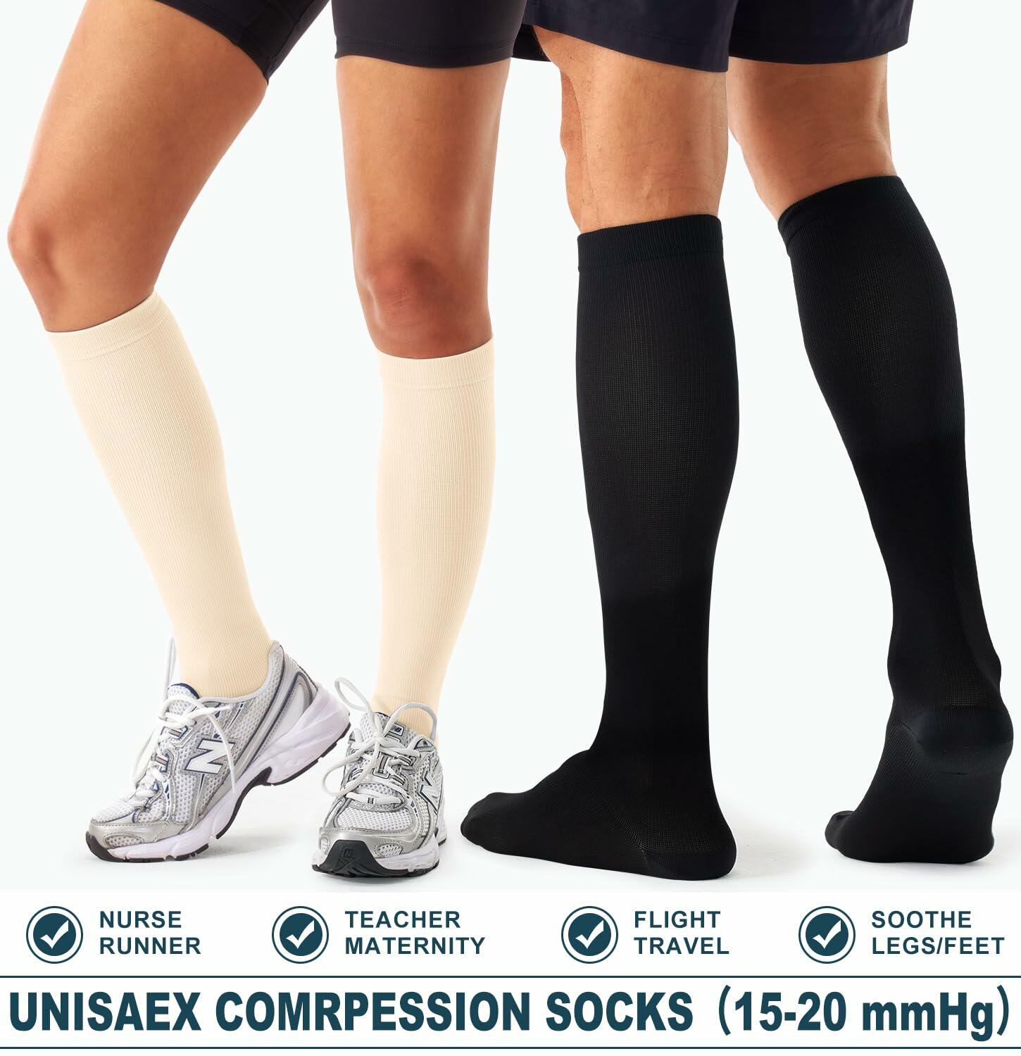 Bluemaple Compression Socks 4 Pairs Circulation Support Running Athletic