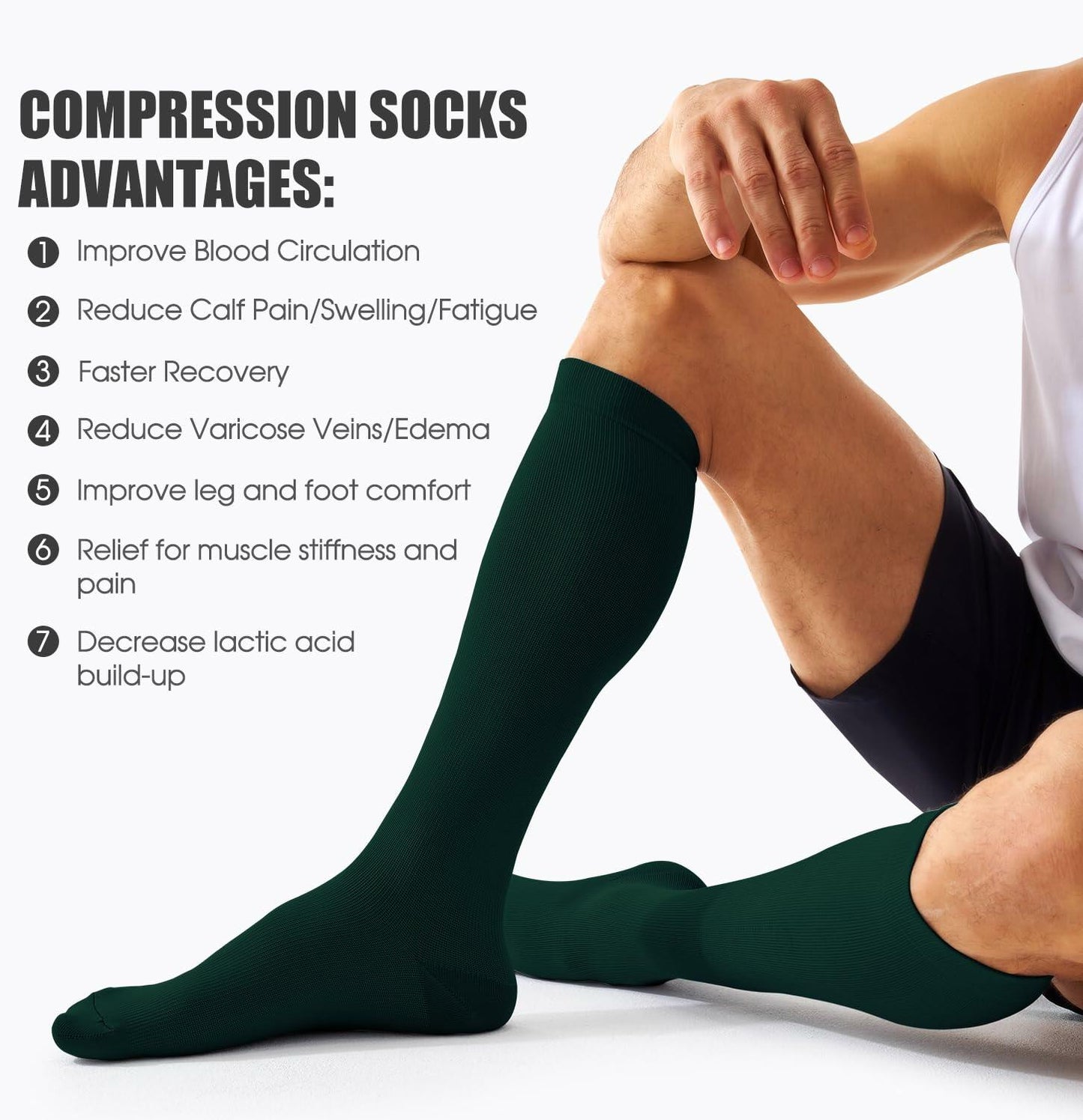 Bluemaple Compression Socks 4 Pairs Circulation Support Running Athletic