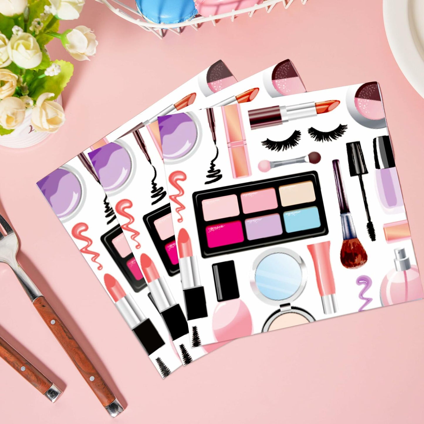 OXYLIPO 120Pcs Disposable Makeup Paper Napkins 6.5x6.5 Inch Multicolor