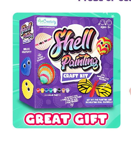 ArtCreativity Shell Painting Kit Kids Craft Supplies Creative Fun Ages 3+