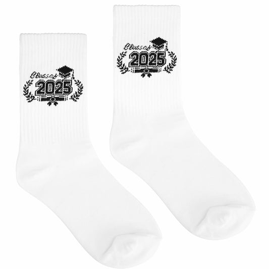 Cyntan Graduation Socks Unisex Classic Cotton White One Size