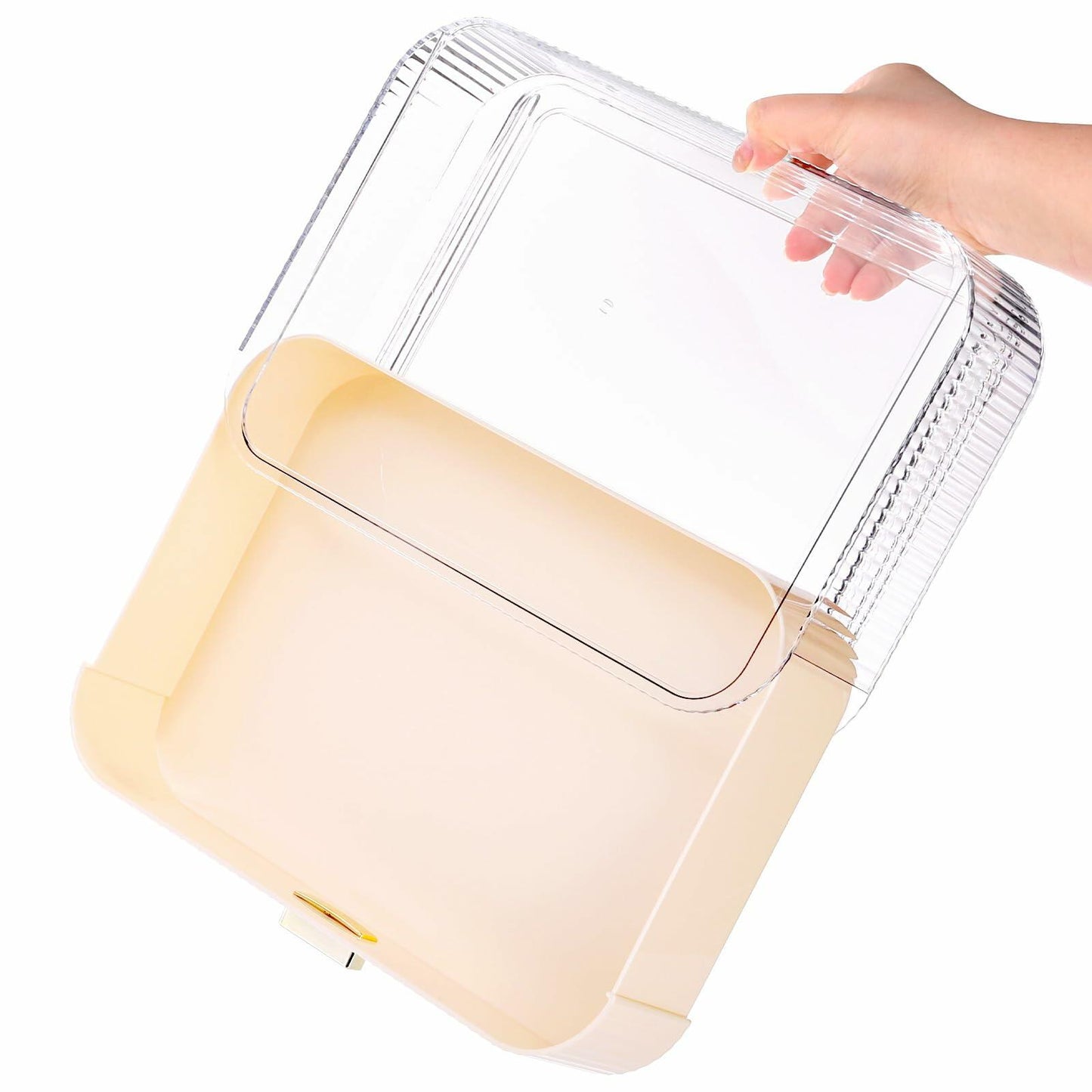 Acshio Clear Makeup Organizer with Drawer Stackable Vanity Storage Dustproof