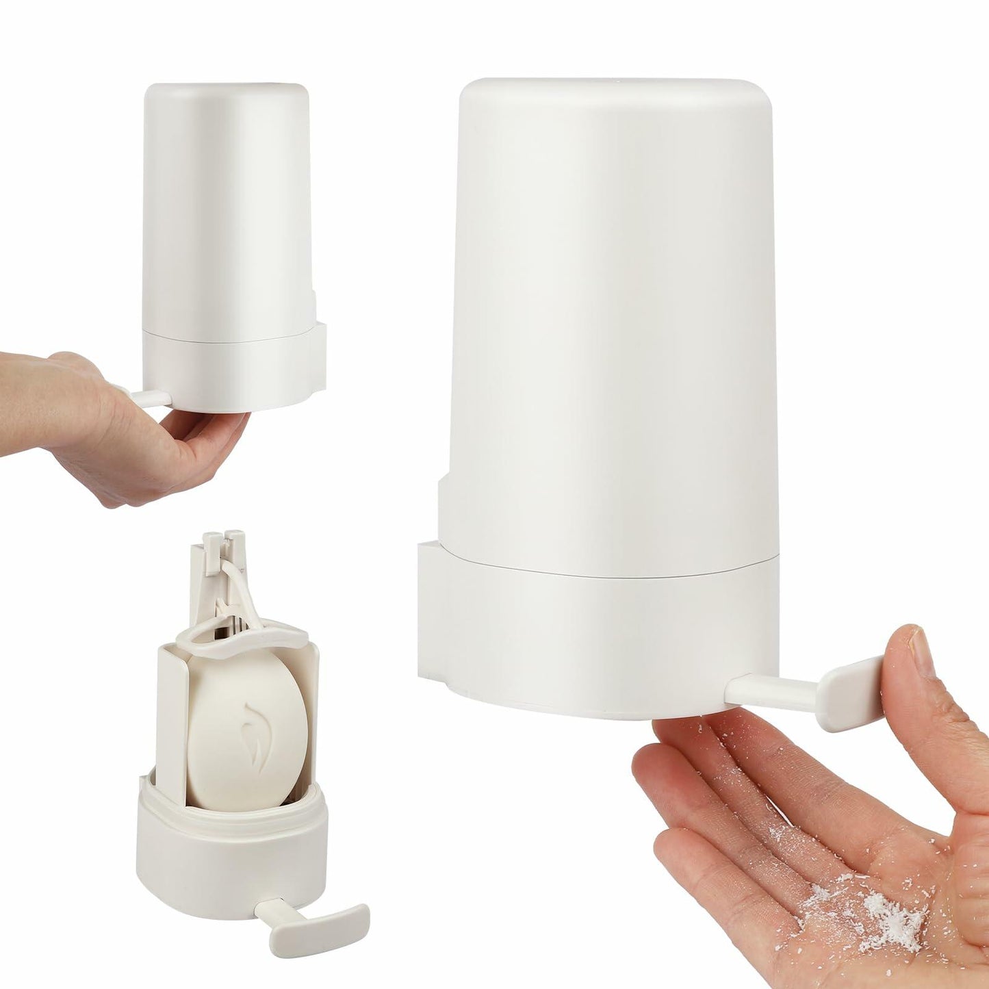 WSLFOKIDA Soap Dispenser with Built-in Blade Wall-Mountable Adjustable White
