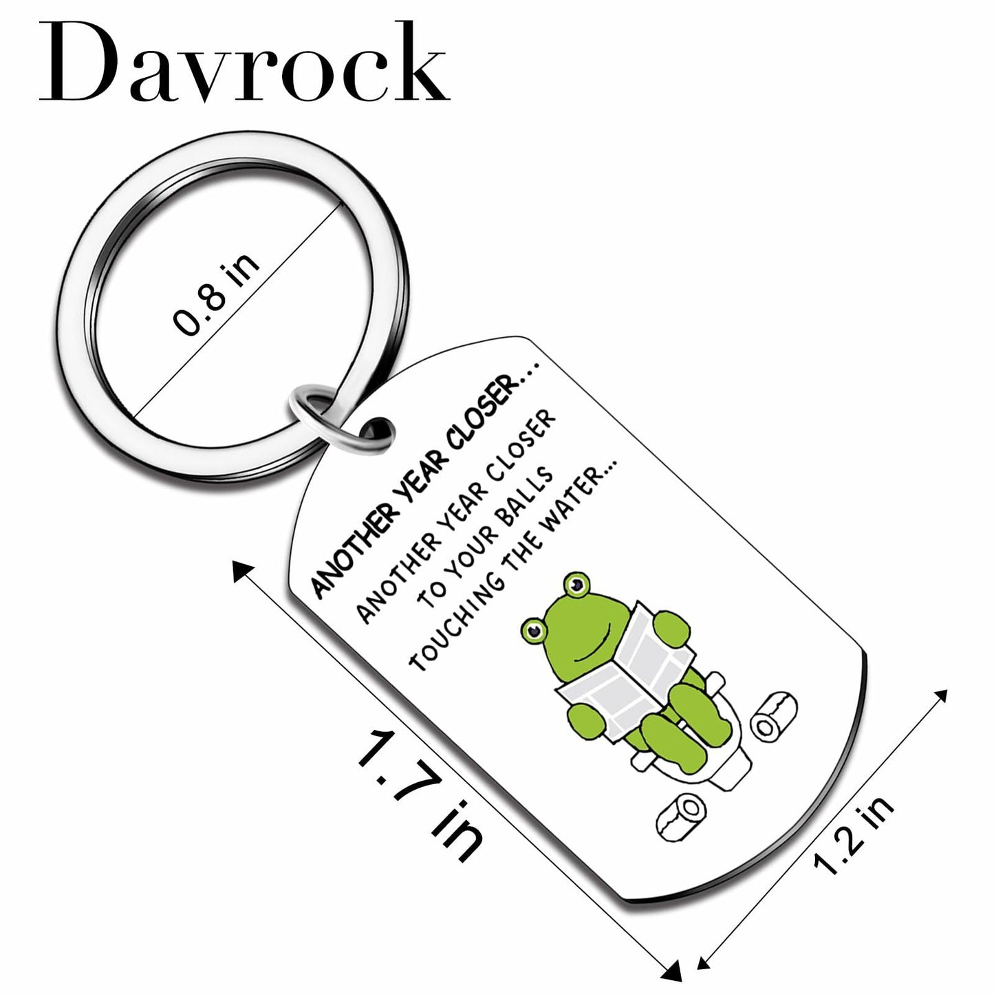 Davrock Silver Frog Keychain Funny Gift for Men Adult Animal Theme
