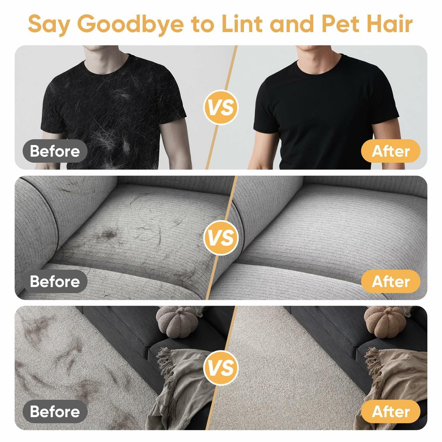 Wqapey Electrostatic Pet Hair Removal Gloves Reusable Cat Dog Fur 1 PCS