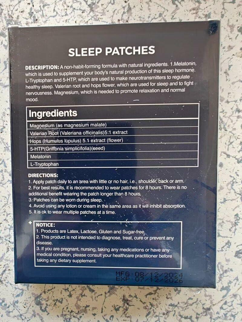 TeasBank Sleep Patches 60 Pack Natural Deep Sleep Dream Patch Portable