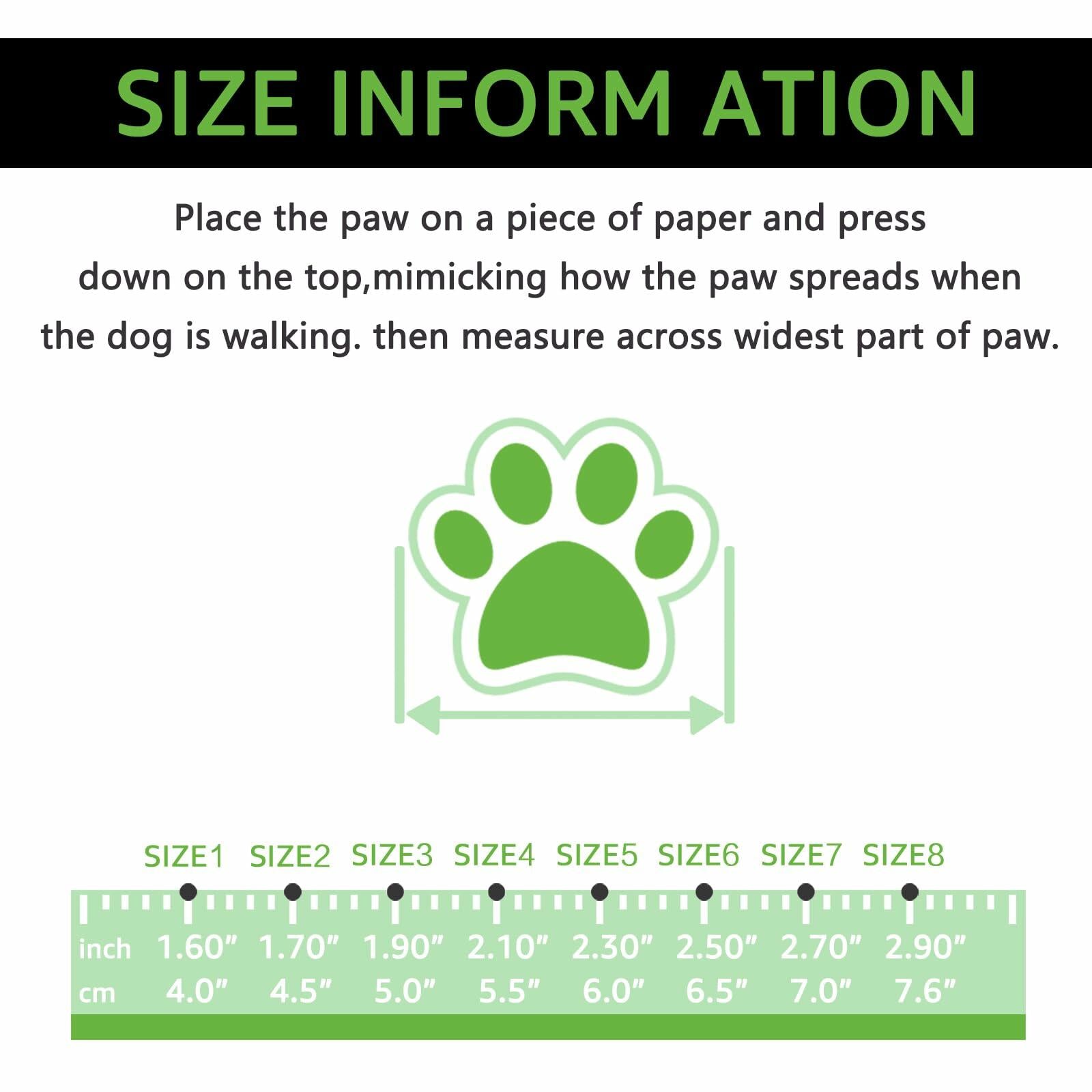 DOGOYS Dog Shoes Non-Slip Waterproof Boots Green 4Pcs Size Medium