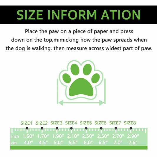 DOGOYS Dog Shoes Non-Slip Waterproof Boots Green 4Pcs Size Medium