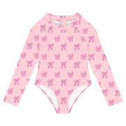 Toddler Girls One Piece Swimsuit Long Sleeve Zipper Pink Size 24 Month