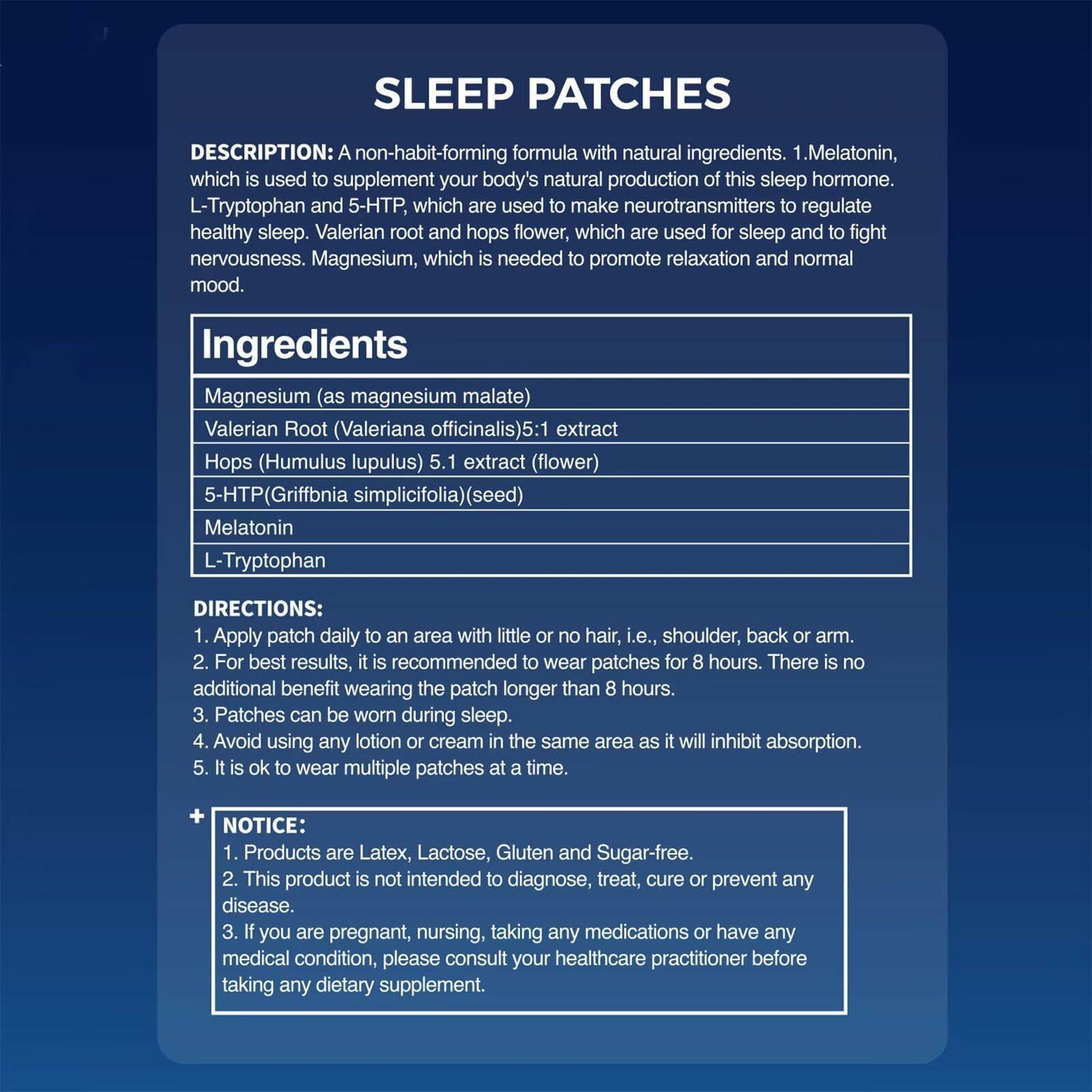 TeasBank Sleep Patches 60 Pack Natural Deep Sleep Dream Patch Portable