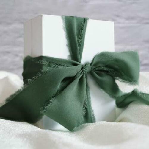 SIMISI RIBBON Christmas Chiffon Silk Ribbon 1.5'' 5 Yards x4 Rolls Green Red