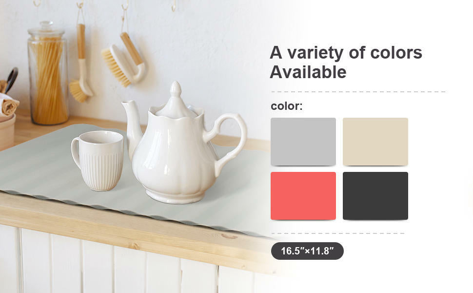 Li&Zhao Dish Drying Mat Foldable Heat Resistant Easy Clean Black