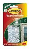 Command Outdoor Light Clips Clear 16 Clips 20 Adhesive Strips
