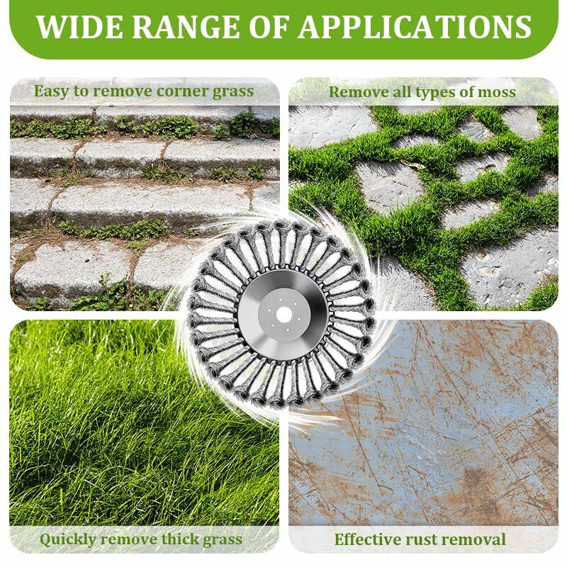 Thanps Steel Wire Rotary Weed Brush Cutter Head 6 inch Universal Adapter