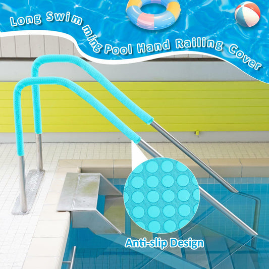 Vincreem 6ft Pool Handrail Cover Teal Neoprene Anti-Slip Zippered