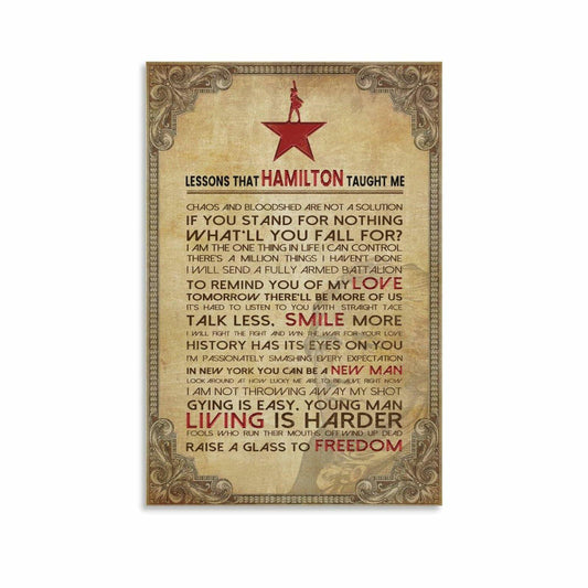 LINWDSB Hamilton Lessons Education Poster 12x18in Unframe-style Portrait