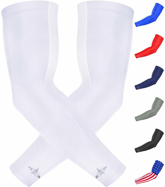 Penveer Compression Arm Sleeves Breathable Mesh Cooling AL White Size L