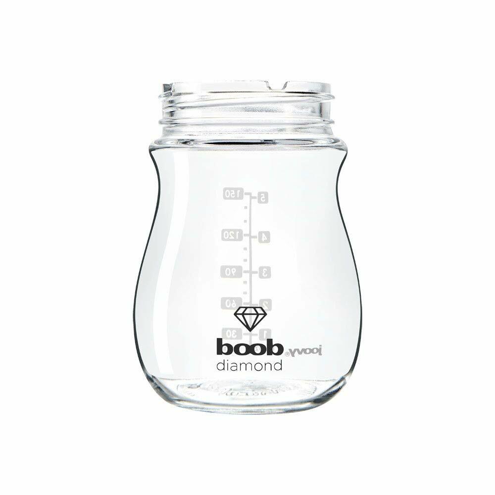 JOOVY Boob Diamond Glass Baby Bottles 5oz 3 Piece Pink Sleeve 1.21lbs