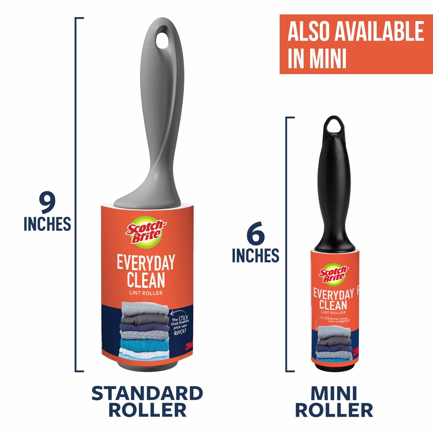 Scotch-Brite Everyday Clean Lint Roller, Pet Hair, 100 Sheets, White, 1 Pack