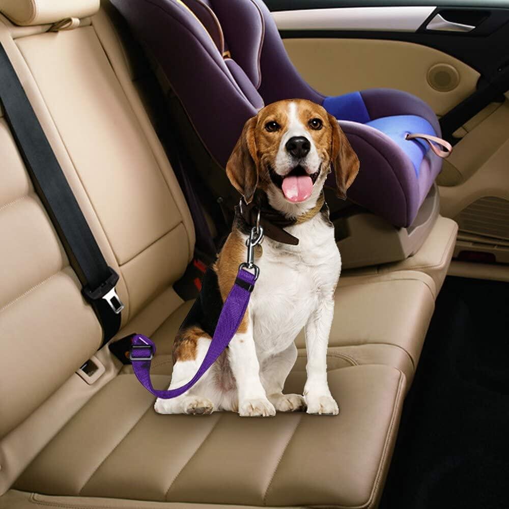 ELLOY Adjustable Pet Car Seat Belt Dark Blue Nylon Safety Harness