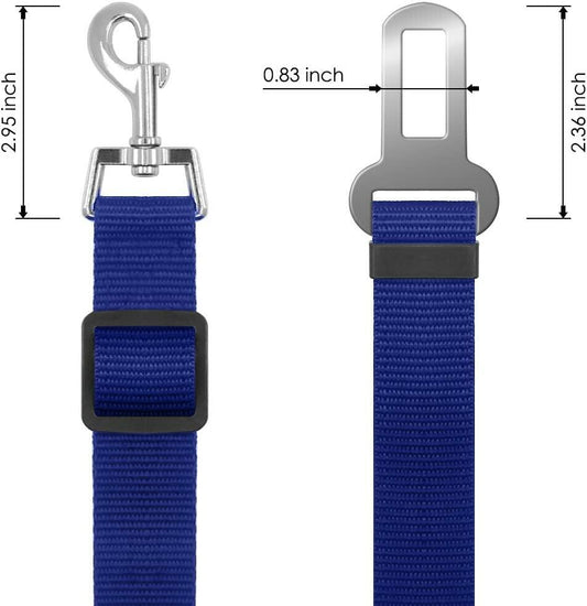 ELLOY Adjustable Pet Car Seat Belt Dark Blue Nylon Safety Harness