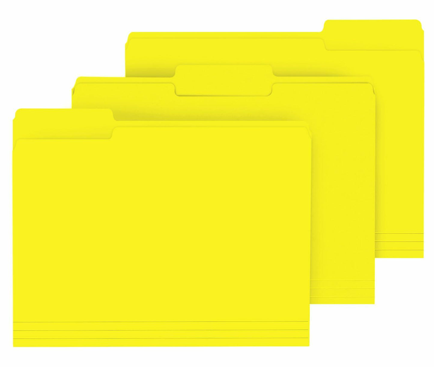 PANDRI File Folder 120 Pack 1/3 Cut Tab Letter Size Yellow