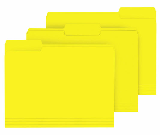 PANDRI File Folder 120 Pack 1/3 Cut Tab Letter Size Yellow