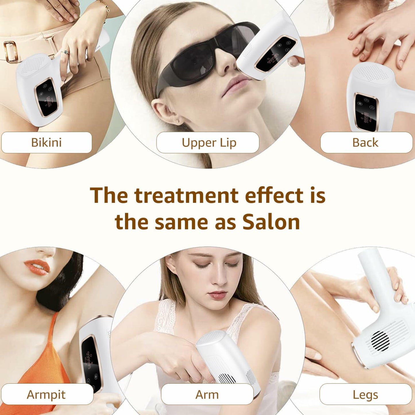Rodzon IPL Laser Hair Removal Device Painless Care for Women White