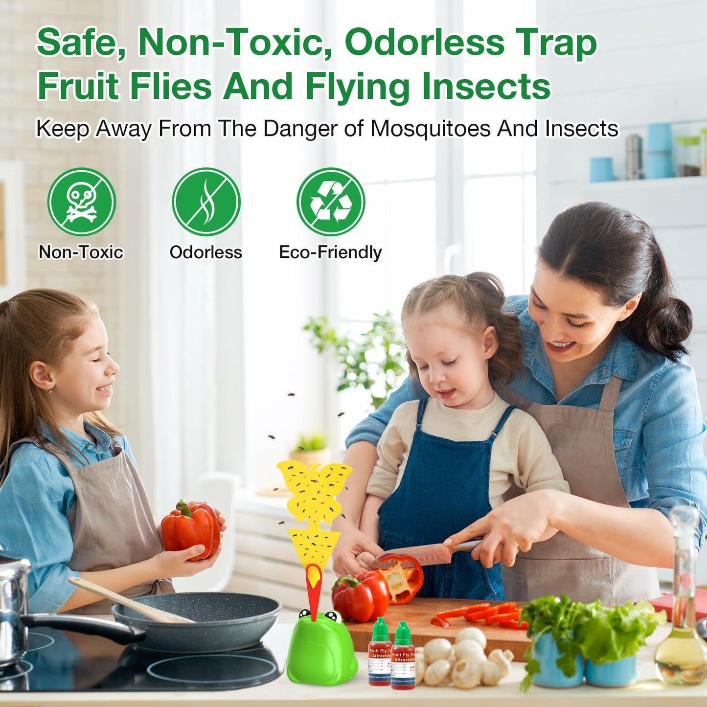 UWANTME Fruit Fly Trap Refill Liquid 6 Pack Indoor Outdoor Bait