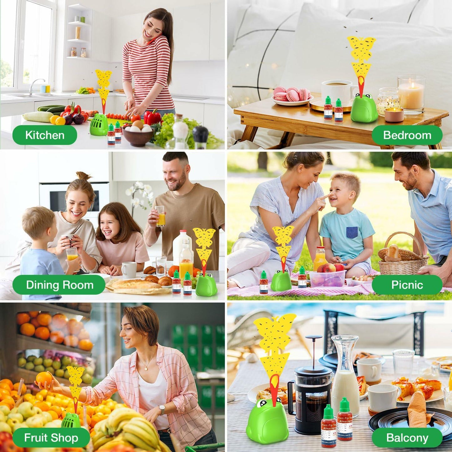 UWANTME Fruit Fly Trap Refill Liquid 6 Pack Indoor Outdoor Bait