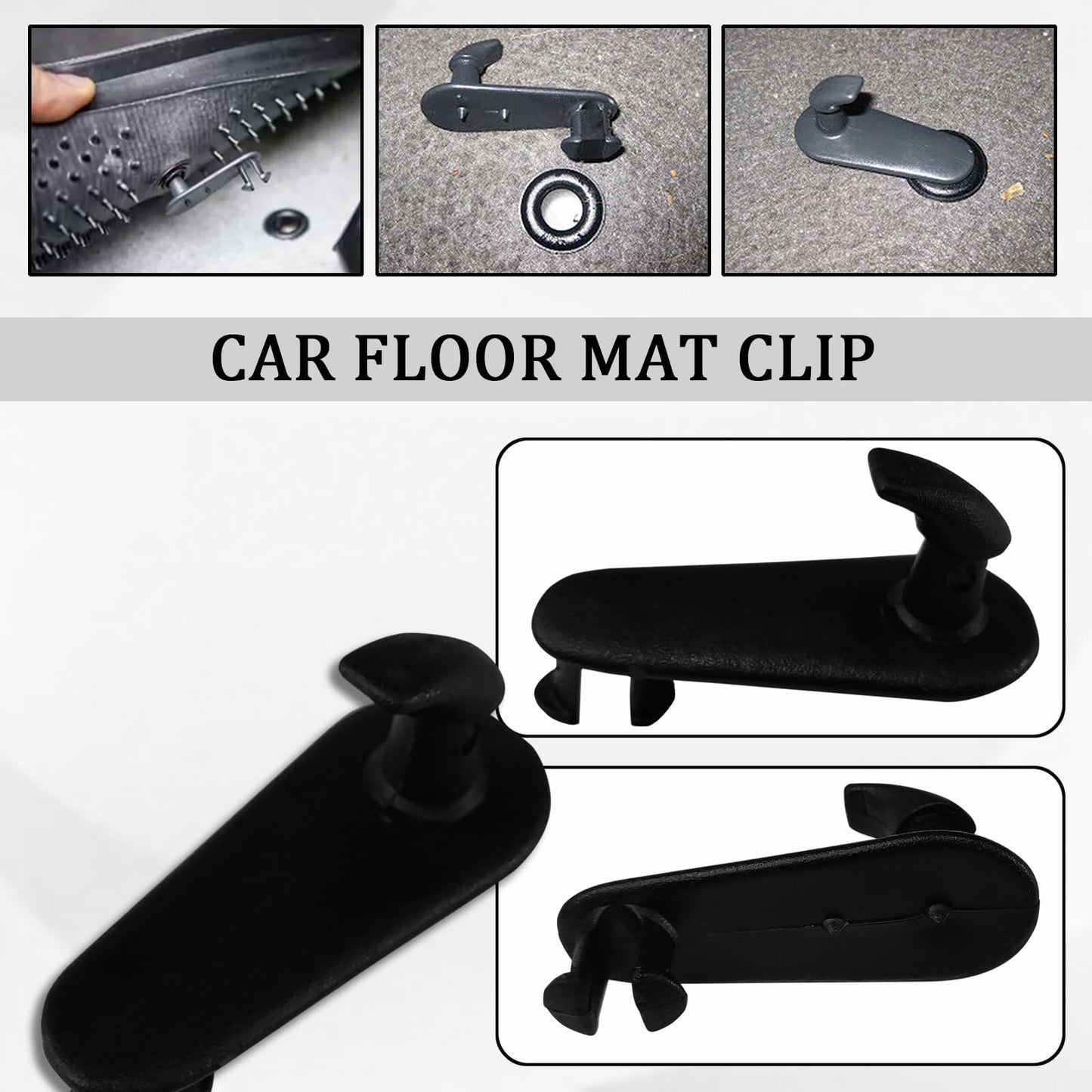 Tobenbone Car Floor Mat Clips Fixing Hooks Clamp Carpet Fasteners Black