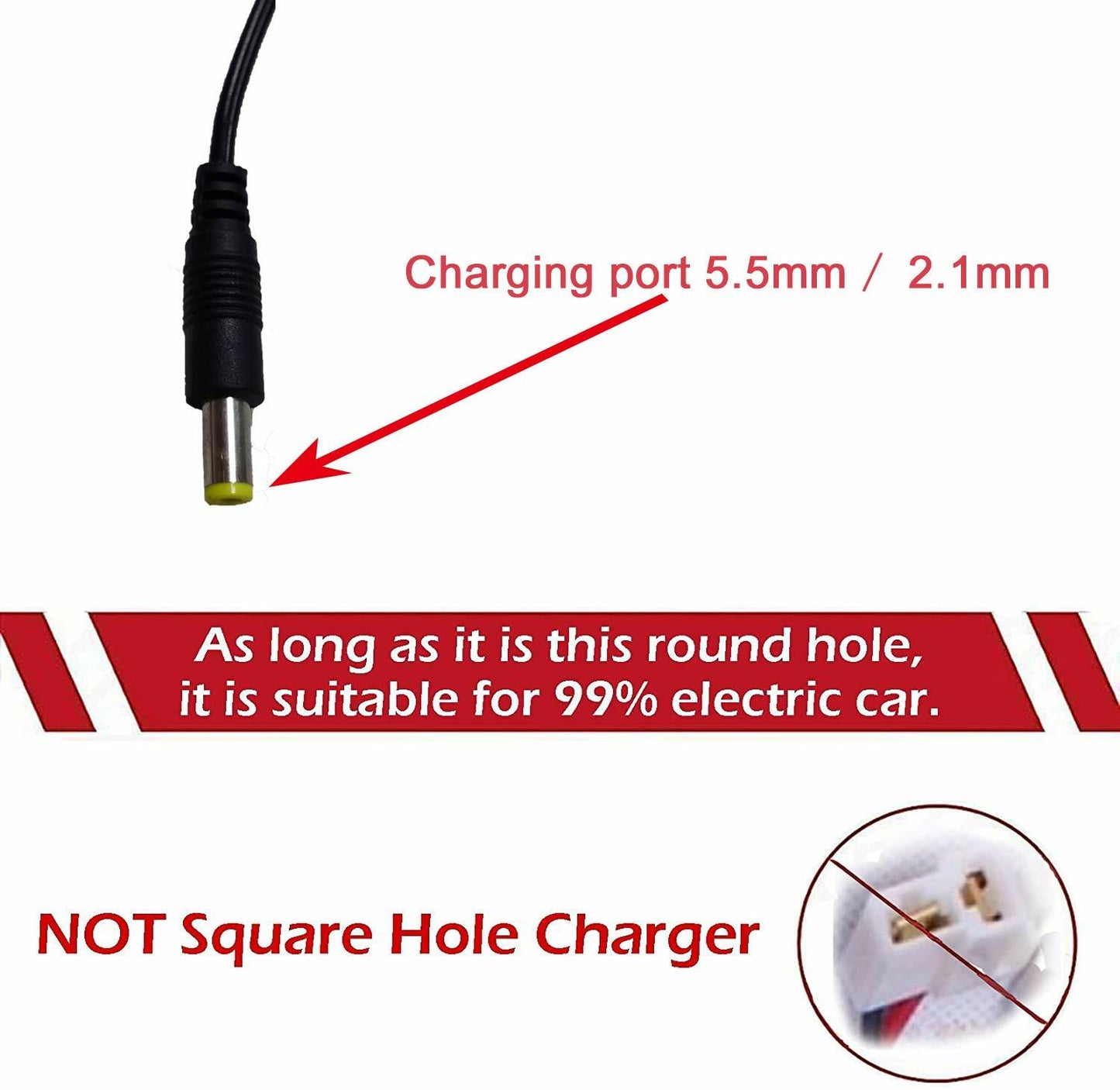 KAVCENT 12V Charger for Kids Ride On Car Wrangler SUV Universal Black OPEN BOX