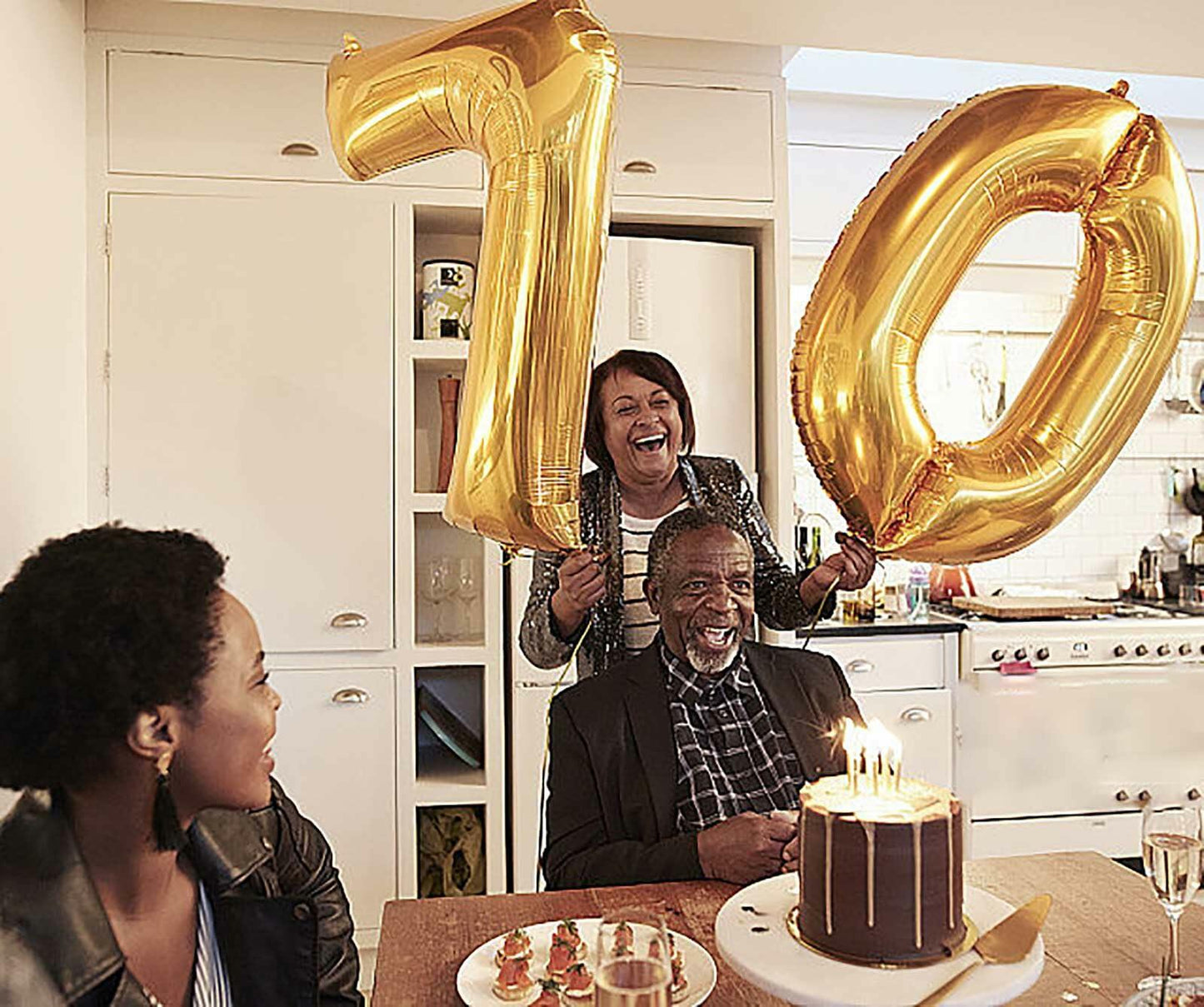 KALOR 40 Inch Gold Number 8 Mylar Foil Balloon Birthday Party Decoration