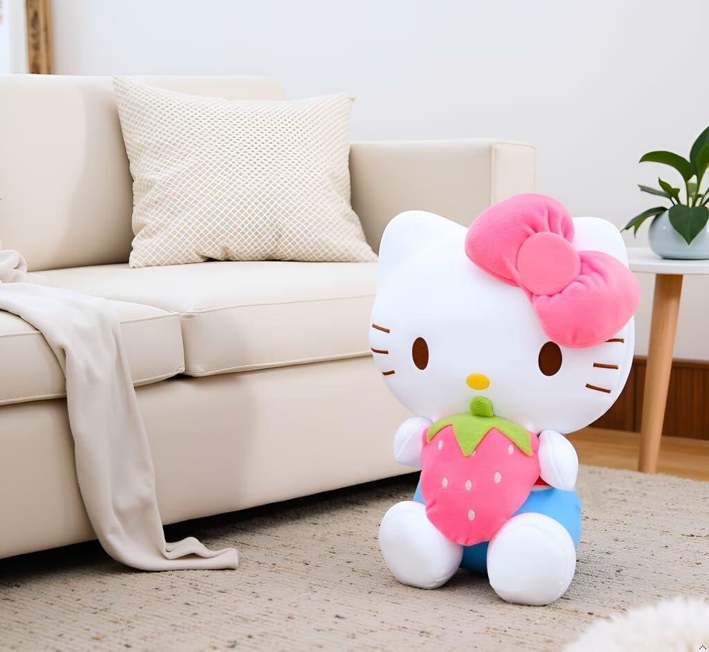 AlphaDesignLuxe Pink Kitty Plush Toy Soft Stuffed Animal Cat Plush Size 17.5"