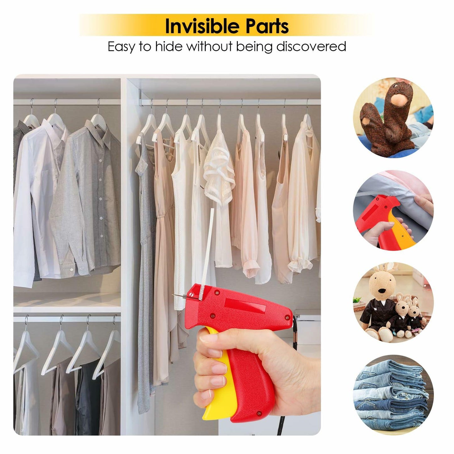 HUIJUTCHEN Mini Stitch Gun for Clothes with 2 Needles 1500 Black & White