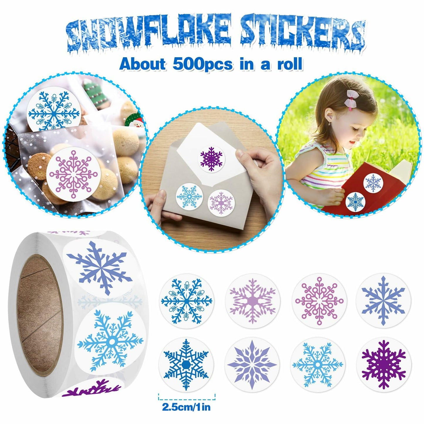 U-PTYTM Snowflake Birthday Party Favors Set Kids Girl Winter 12pcs Purple Blue