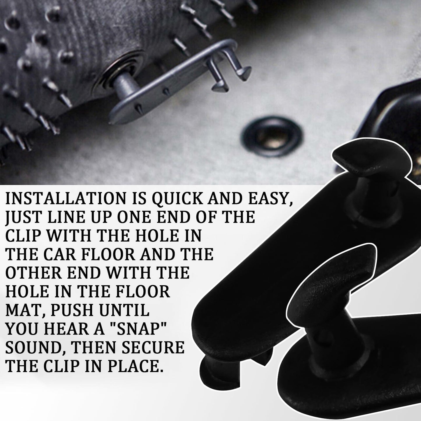 Tobenbone Car Floor Mat Clips Fixing Hooks Clamp Carpet Fasteners Black