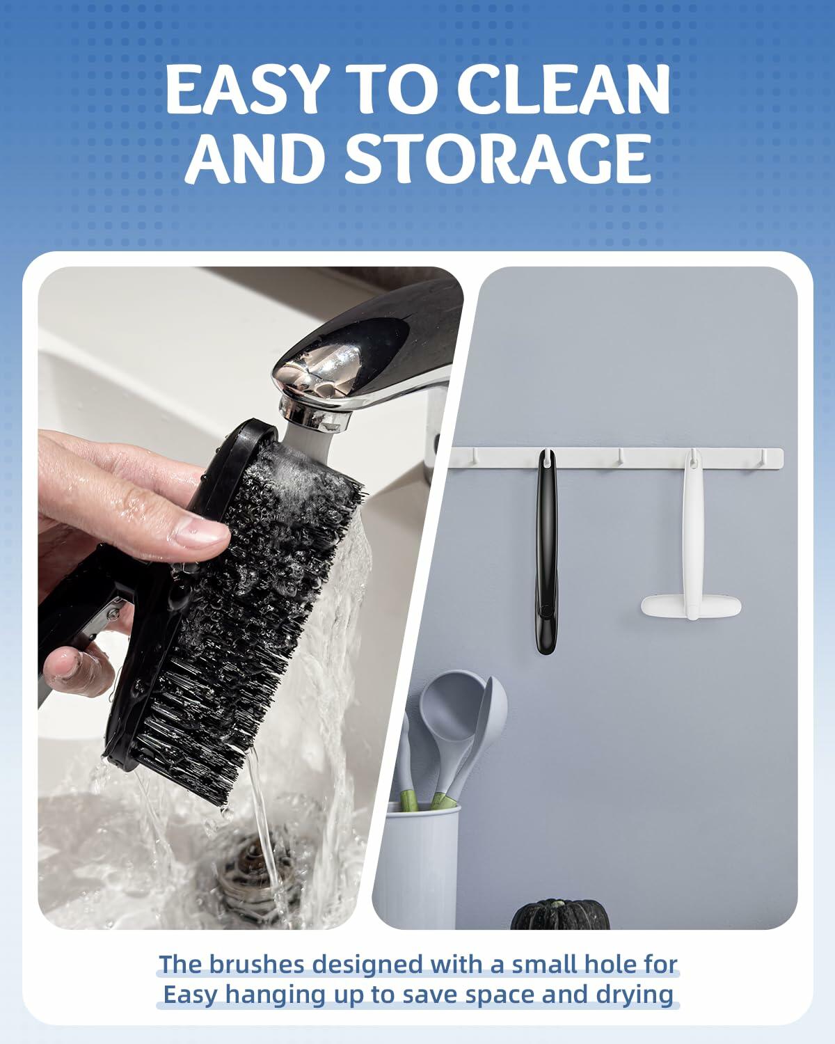 TQRR 360° Rotating Hard Bristle Cleaning Brush White 1 Count