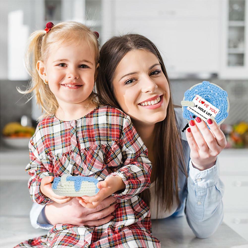 RQWZBCHX I Love You Donut Crochet Gift Long Distance Love Blue