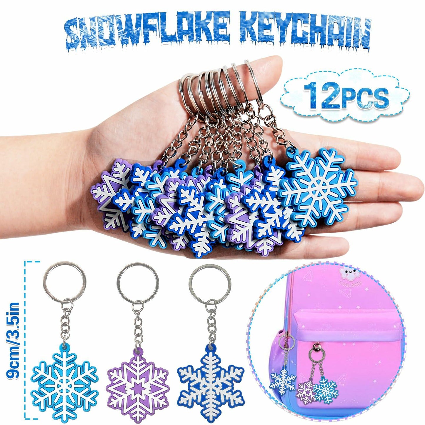U-PTYTM Snowflake Birthday Party Favors Set Kids Girl Winter 12pcs Purple Blue