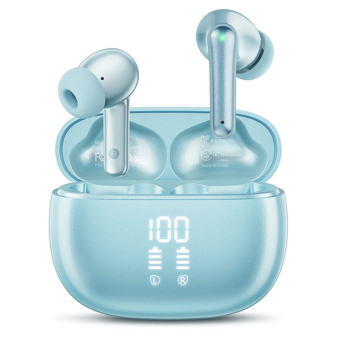 HUIFU Wireless Bluetooth Earbuds 40H Playtime IPX7 Waterproof Mint